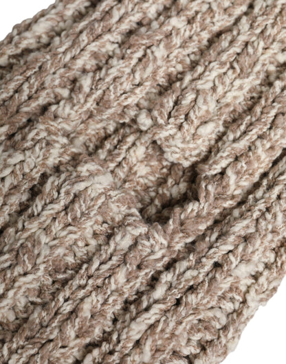 Dolce & Gabbana Beige Wool Knitted Ski Mask Balaclava Hat
