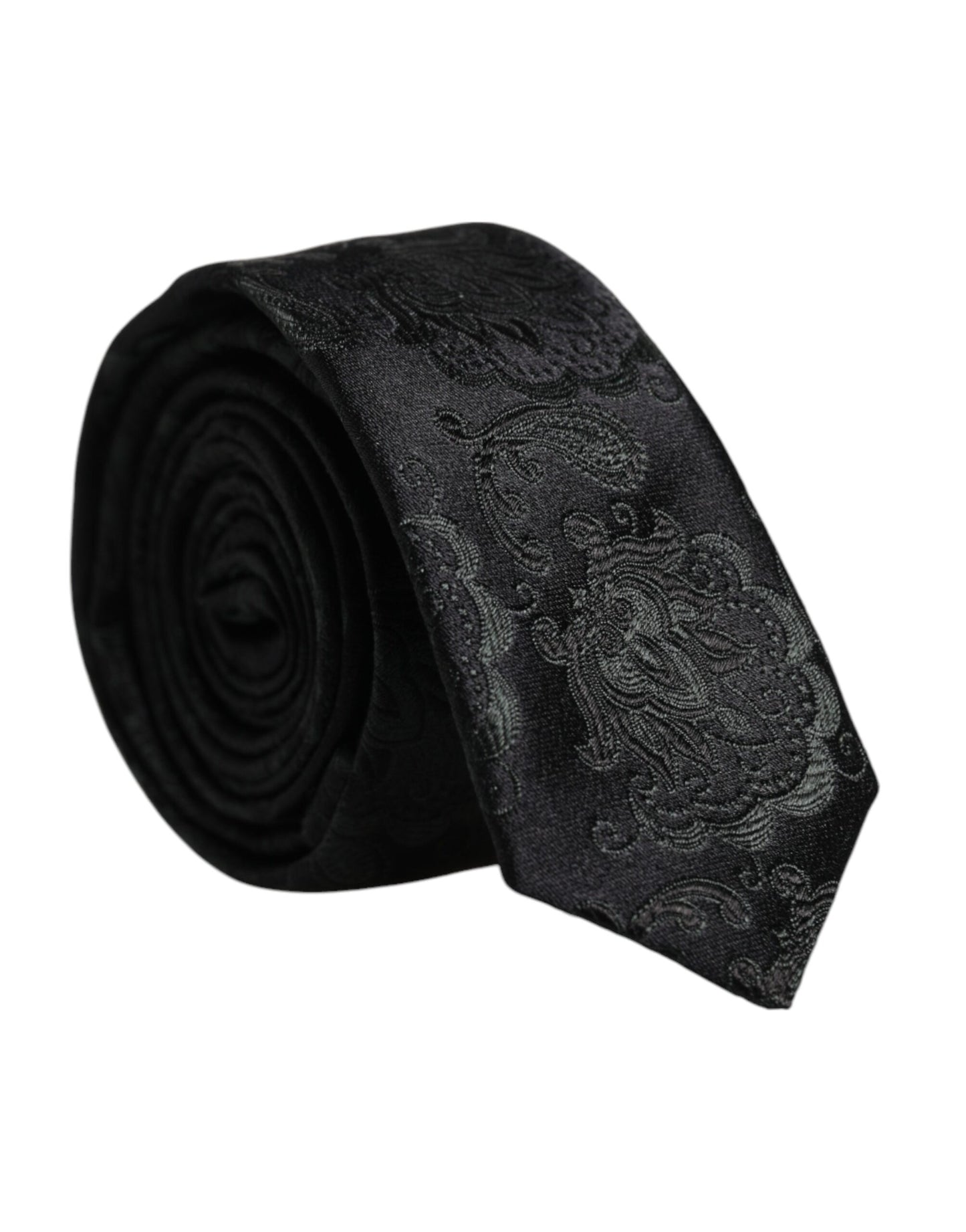 Dolce & Gabbana Dark Green Floral Silk Adjustable Necktie Tie