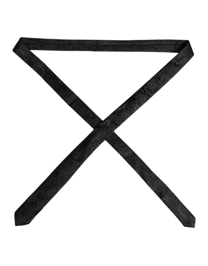 Dolce & Gabbana Dark Green Floral Silk Adjustable Necktie Tie