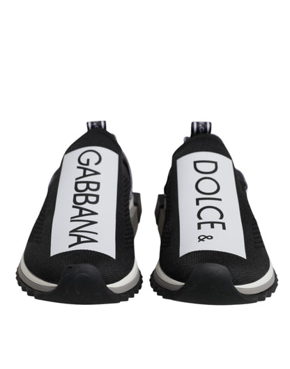 Dolce & Gabbana Black White Slip On Sorrento Sneakers Shoes