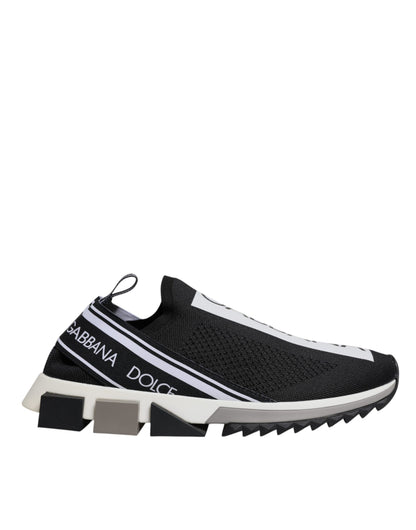Dolce & Gabbana Black White Slip On Sorrento Sneakers Shoes