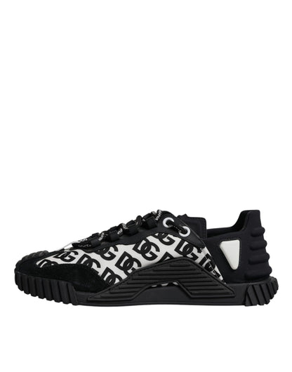 Dolce & Gabbana Black Logo Lace Up Low Top NS1 Sneakers Shoes