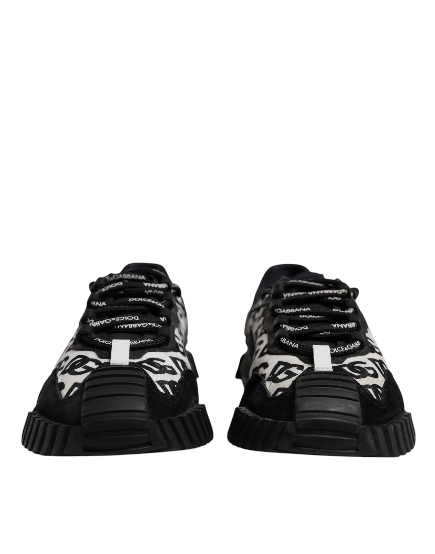 Dolce & Gabbana Black Logo Lace Up Low Top NS1 Sneakers Shoes