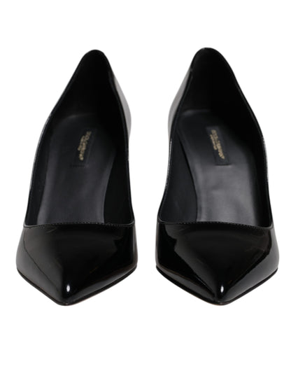 Dolce & Gabbana Black Patent Leather High Heels Pumps Shoes