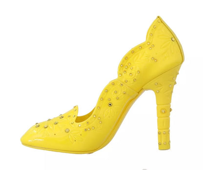 Dolce & Gabbana Yellow Crystal Heels CINDERELLA Shoes