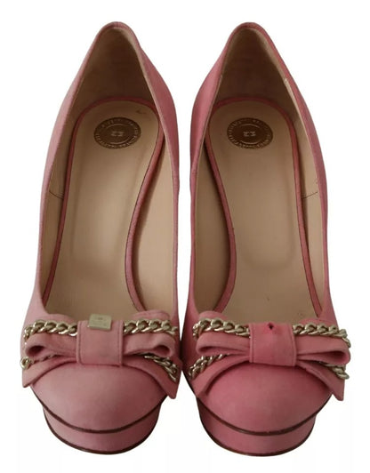 Elisabetta Franchi Pink Bow Stiletto Heel Pumps Shoes