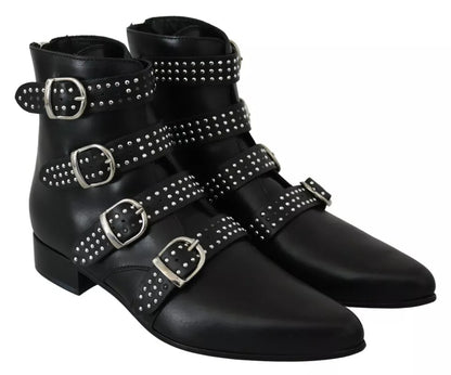 Dondup Black Fashion Buckled Zipper Ankle Boots Shoes