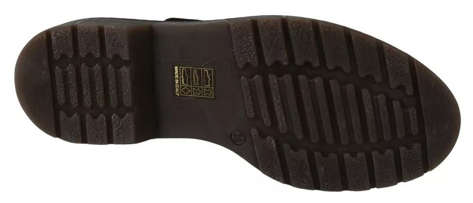 Dr. Martens Dark Brown Leather Elastic Strap Shoes