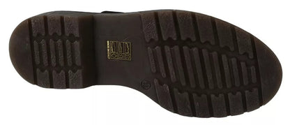 Dr. Martens Dark Brown Leather Elastic Strap Shoes
