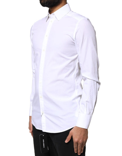 Dolce & Gabbana White Cotton MARTINI Formal Men Dress Shirt
