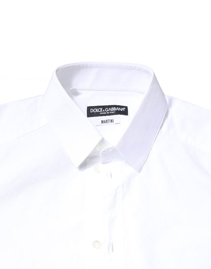 Dolce & Gabbana White Cotton MARTINI Formal Men Dress Shirt