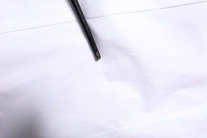 Dolce & Gabbana White GOLD Cotton Poplin Bib Formal Men Dress Shirt