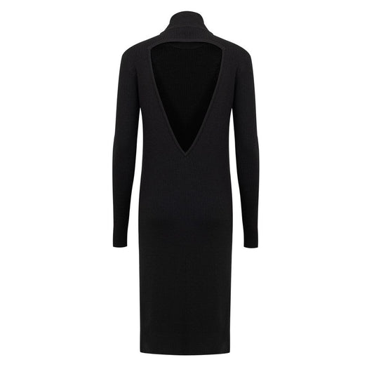 Bottega Veneta Black Wool Long Dress