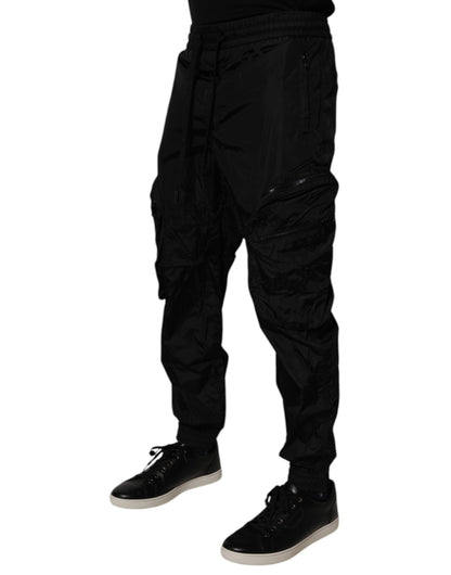 Dolce & Gabbana Black Nylon Cargo Jogger Men Sweatpants Pants