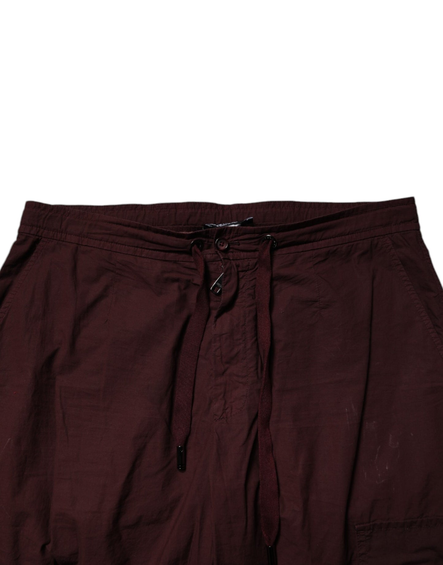 Dolce & Gabbana Maroon Cotton Cargo Jogger Sweatpants Pants