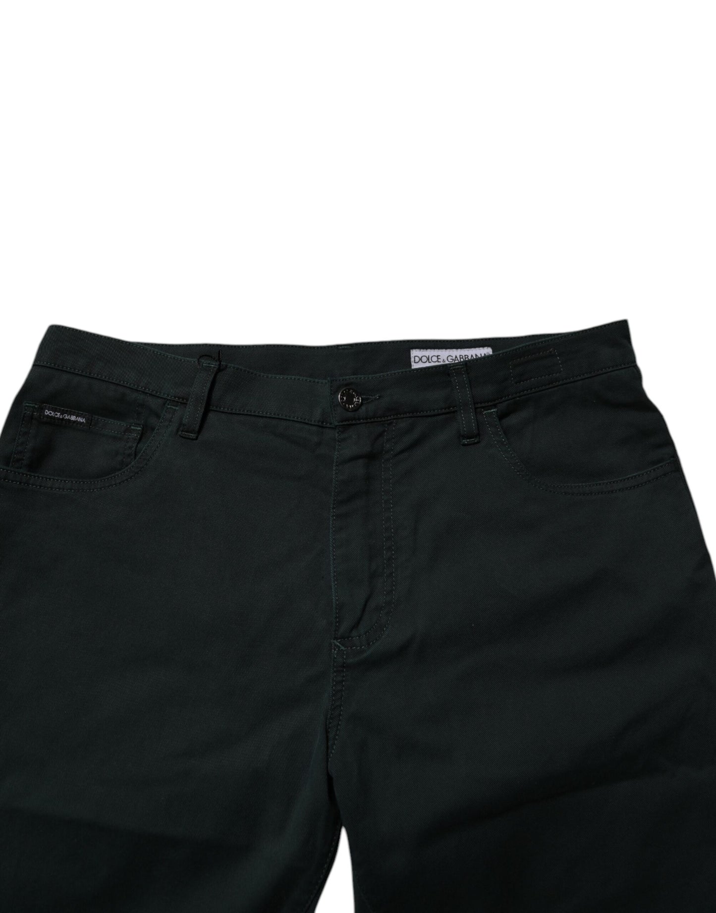 Dolce & Gabbana Dark Green Cotton Loose Men Denim Jeans