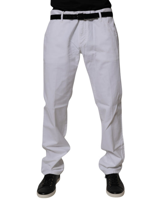Dolce & Gabbana White Cotton Straight Men Denim Jeans