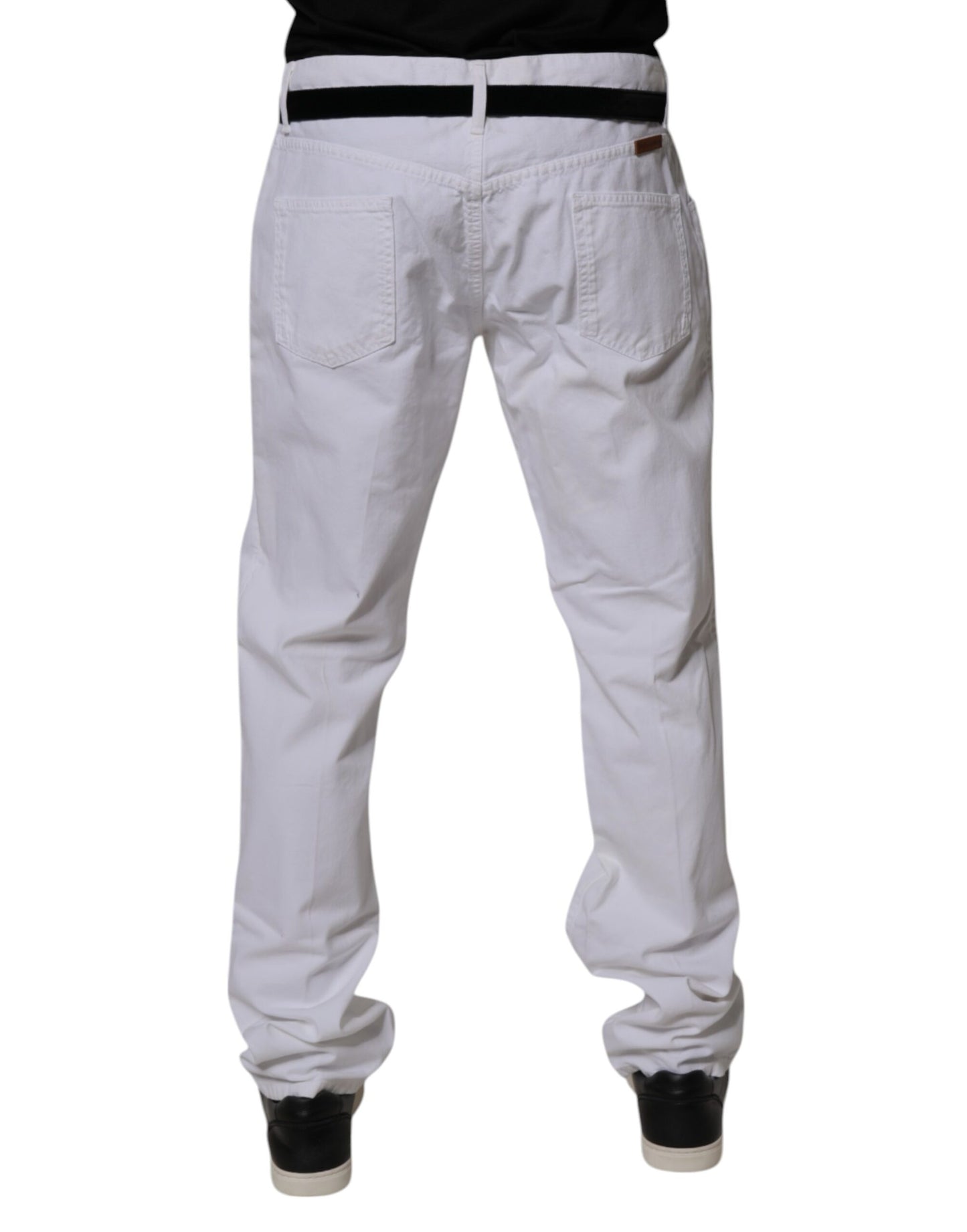 Dolce & Gabbana White Cotton Straight Men Denim Jeans