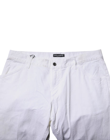 Dolce & Gabbana White Cotton Straight Men Denim Jeans