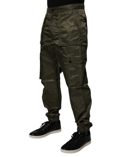 Dolce & Gabbana Dark Green Nylon Cargo Pants