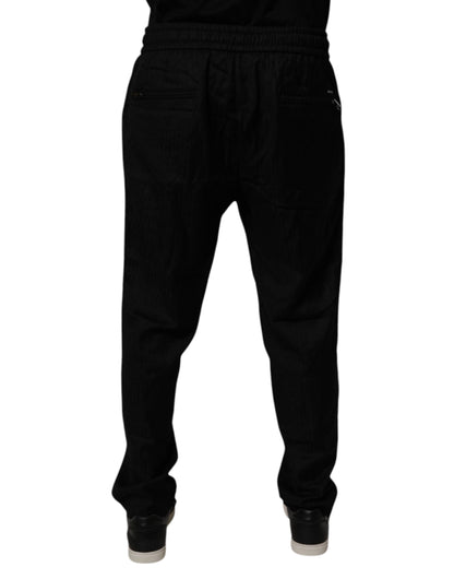 Dolce & Gabbana Black Wool Jogger Sweatpants Pants
