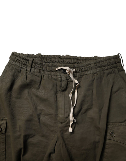 Dolce & Gabbana Brown Cotton Stretch Cargo Pants