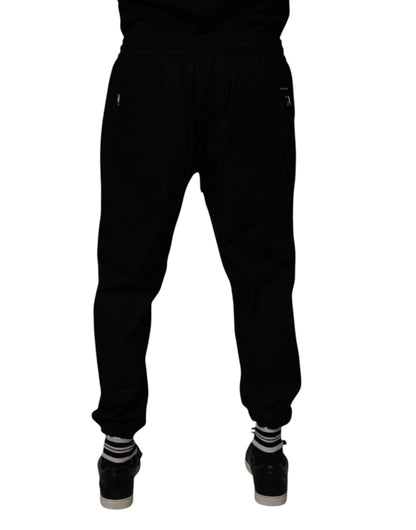 Dolce & Gabbana Black Cotton Men Jogger Sweatpants Pants