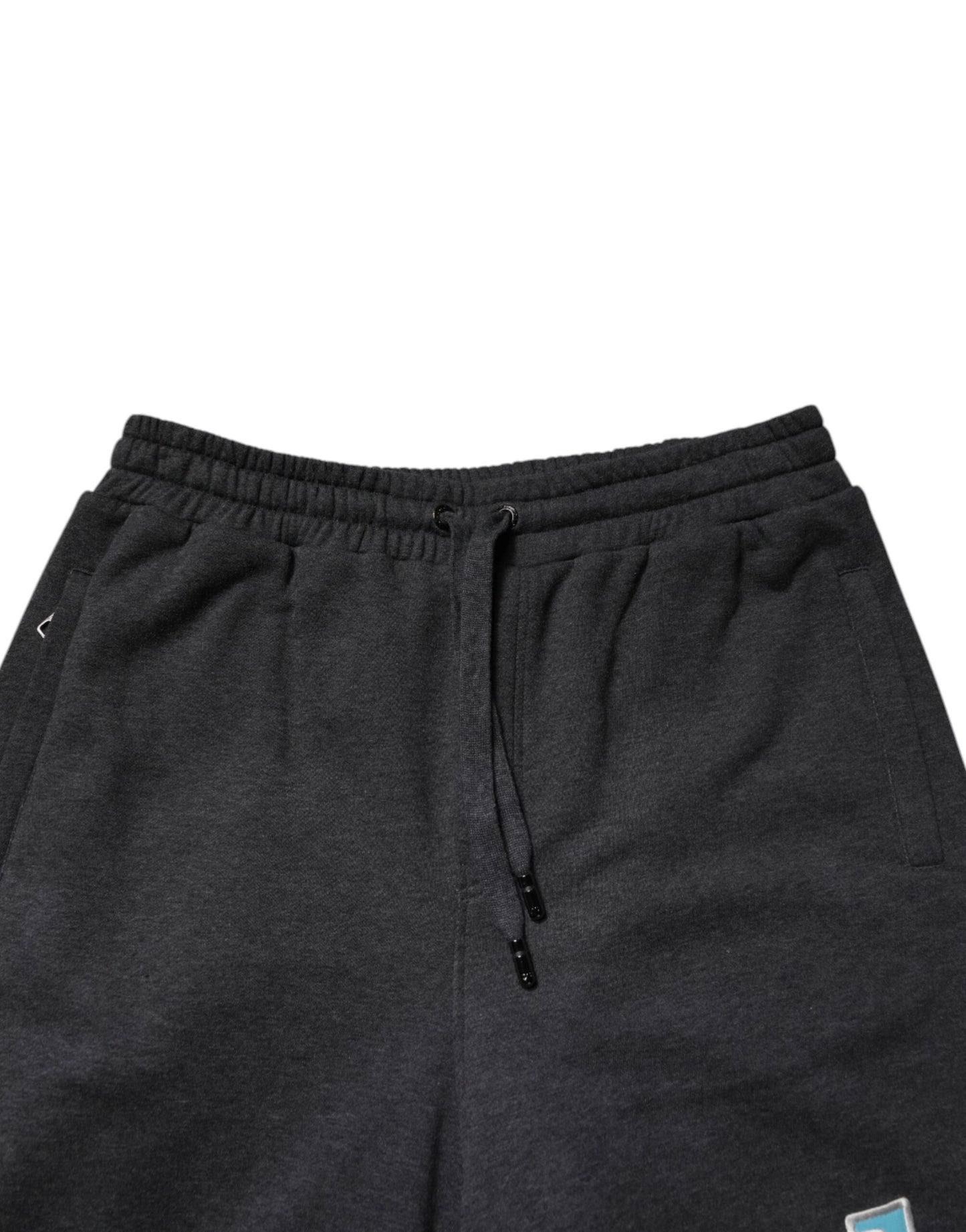 Dolce & Gabbana Dark Gray Cotton Layered Straight Sweatpants Pants