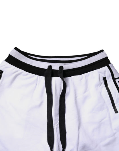 Dolce & Gabbana Black White Cotton Layered Sweatpants Pants