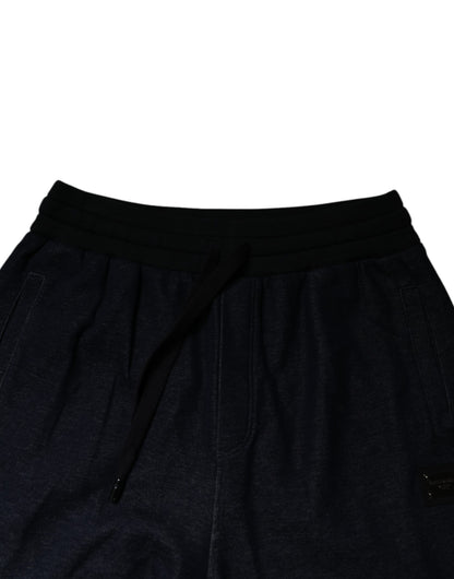 Dolce & Gabbana Black Jacquard Jogger Men Sweatpants Pants