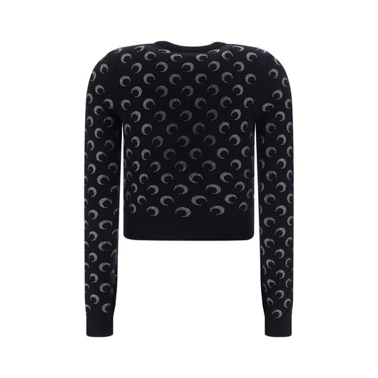 Marine Serre Black Viscose Cardigan