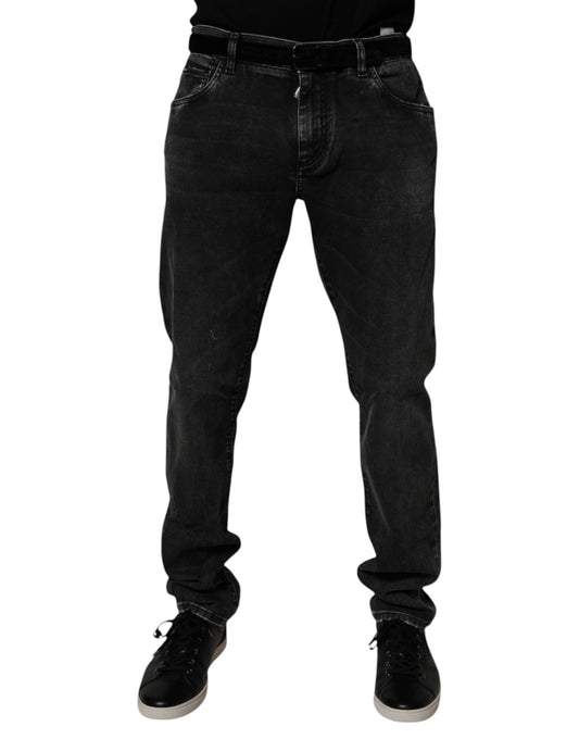 Dolce & Gabbana Black Cotton Stretch Men Skinny Denim Jeans