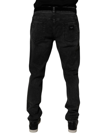 Dolce & Gabbana Black Cotton Stretch Men Skinny Denim Jeans