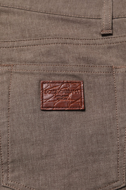 Dolce & Gabbana Brown Cotton Stretch Chino Pants