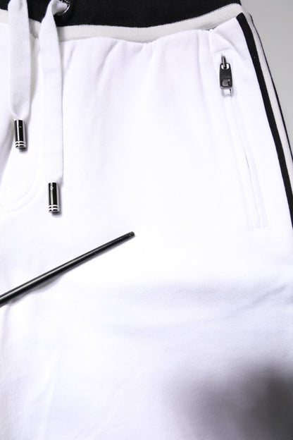 Dolce & Gabbana White King Cotton Bermuda Sweatshorts Shorts