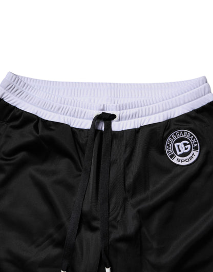 Dolce & Gabbana Black White Men Bermuda Sweatshorts Shorts