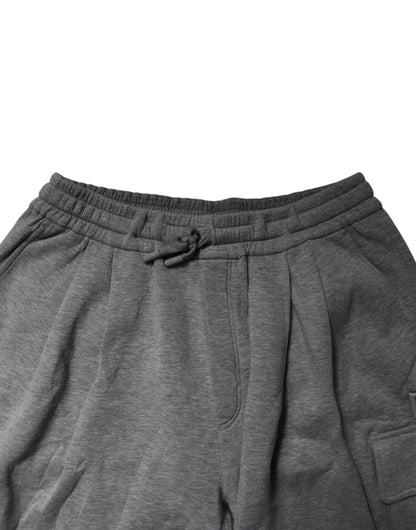 Dolce & Gabbana Gray Cotton Cargo Bermuda Sweatshorts Shorts