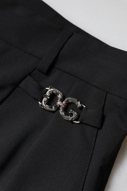Dolce & Gabbana Black Polyester High Waist Dress Pants