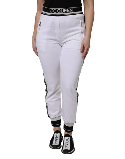 Dolce & Gabbana White Cotton Stretch Jogger Sweatpants Pants
