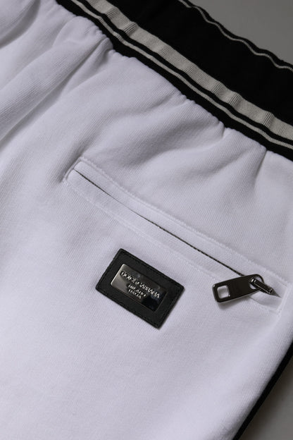 Dolce & Gabbana White Cotton Stretch Jogger Sweatpants Pants
