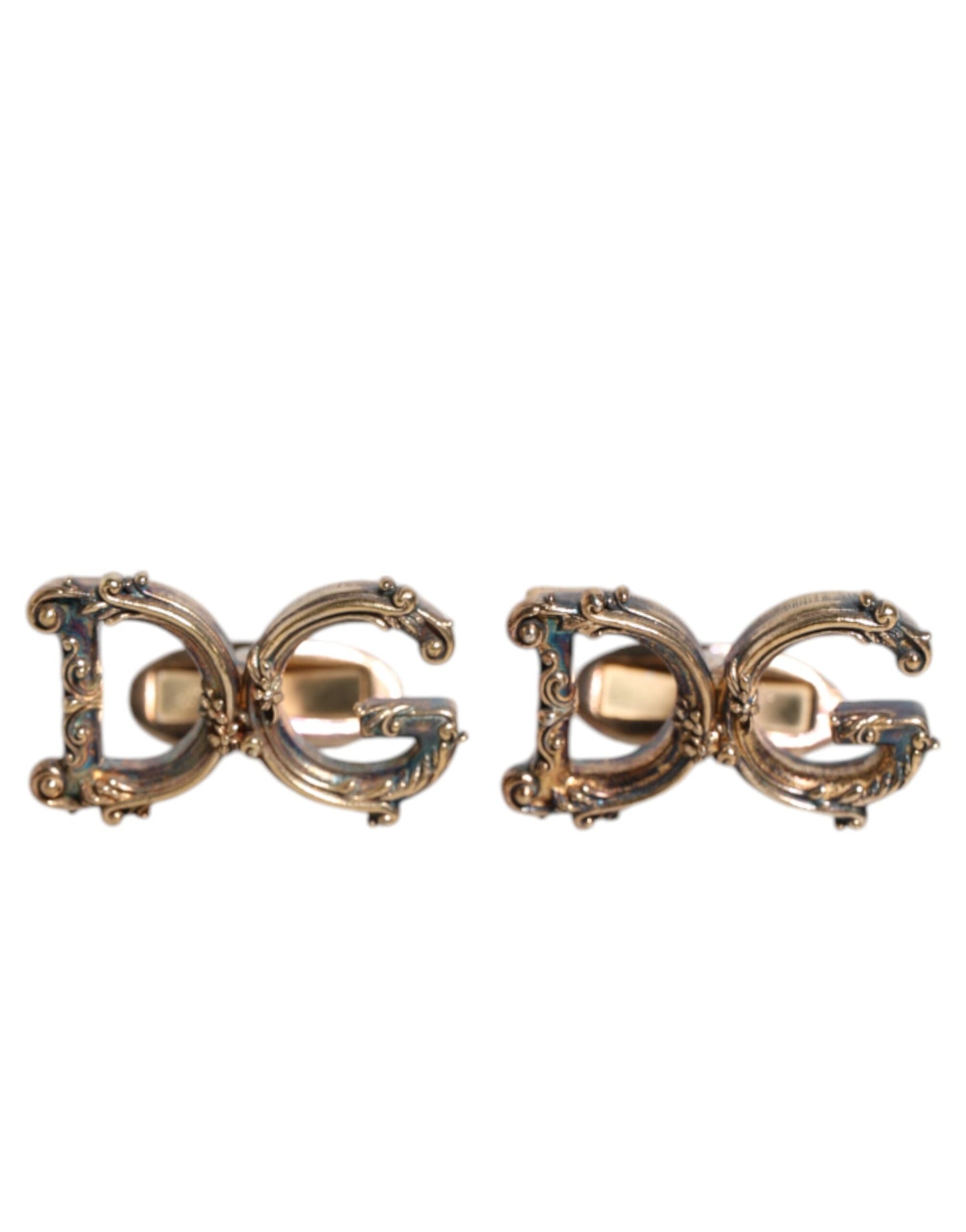 Dolce & Gabbana Gold Tone 925 Sterling Silver DG Logo Accessory Cufflink