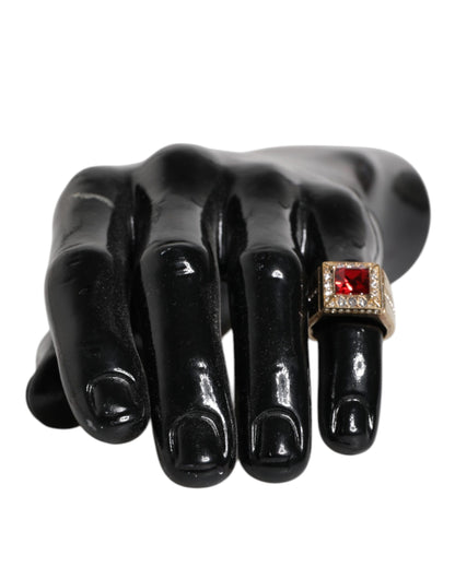 Dolce & Gabbana Gold Tone Sterling Silver 925 Crystals Ring