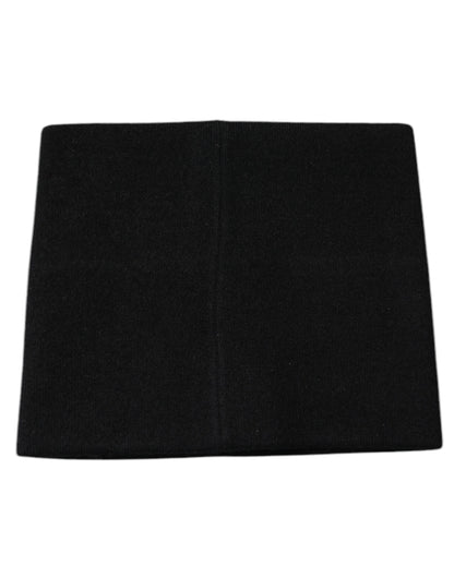 Dolce & Gabbana Black Cashmere DG Logo Square Handkerchief Scarf