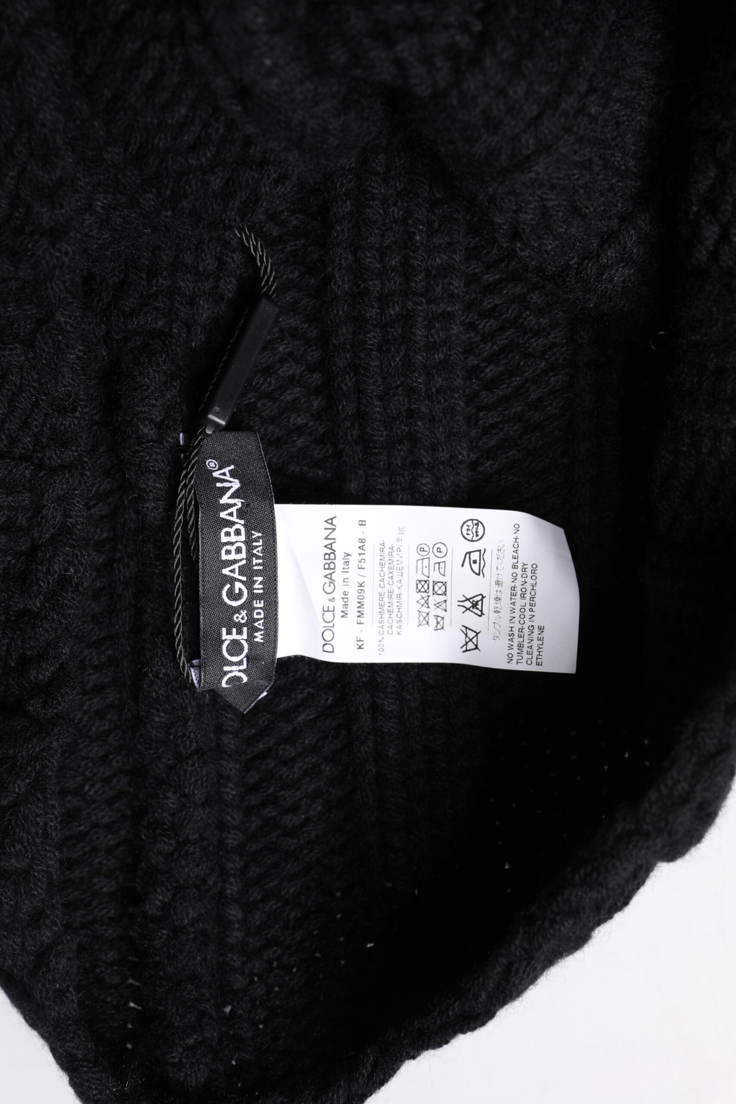 Dolce & Gabbana Black Cashmere Knitted Neck Warmer Foulard Scarf