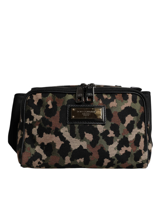 Dolce & Gabbana Multicolor Leopard DG Logo Belt Waist Fanny Pack Bag