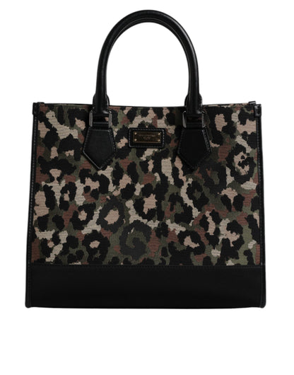 Dolce & Gabbana Multicolor Leopard Shopping Tote Shoulder Bag