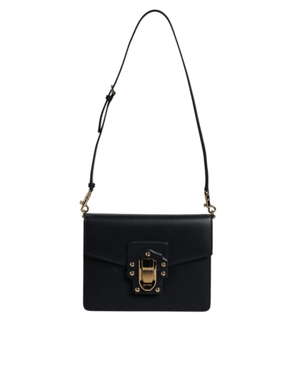Dolce & Gabbana Black Calfskin Leather Shoulder Strap Bag