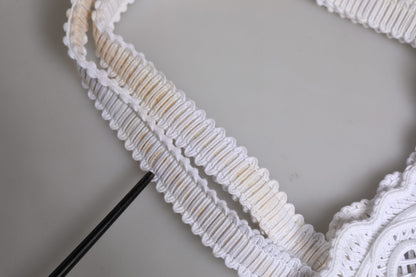 Dolce & Gabbana White Cordonetto Lace Beatrice Tote Shopping Bag