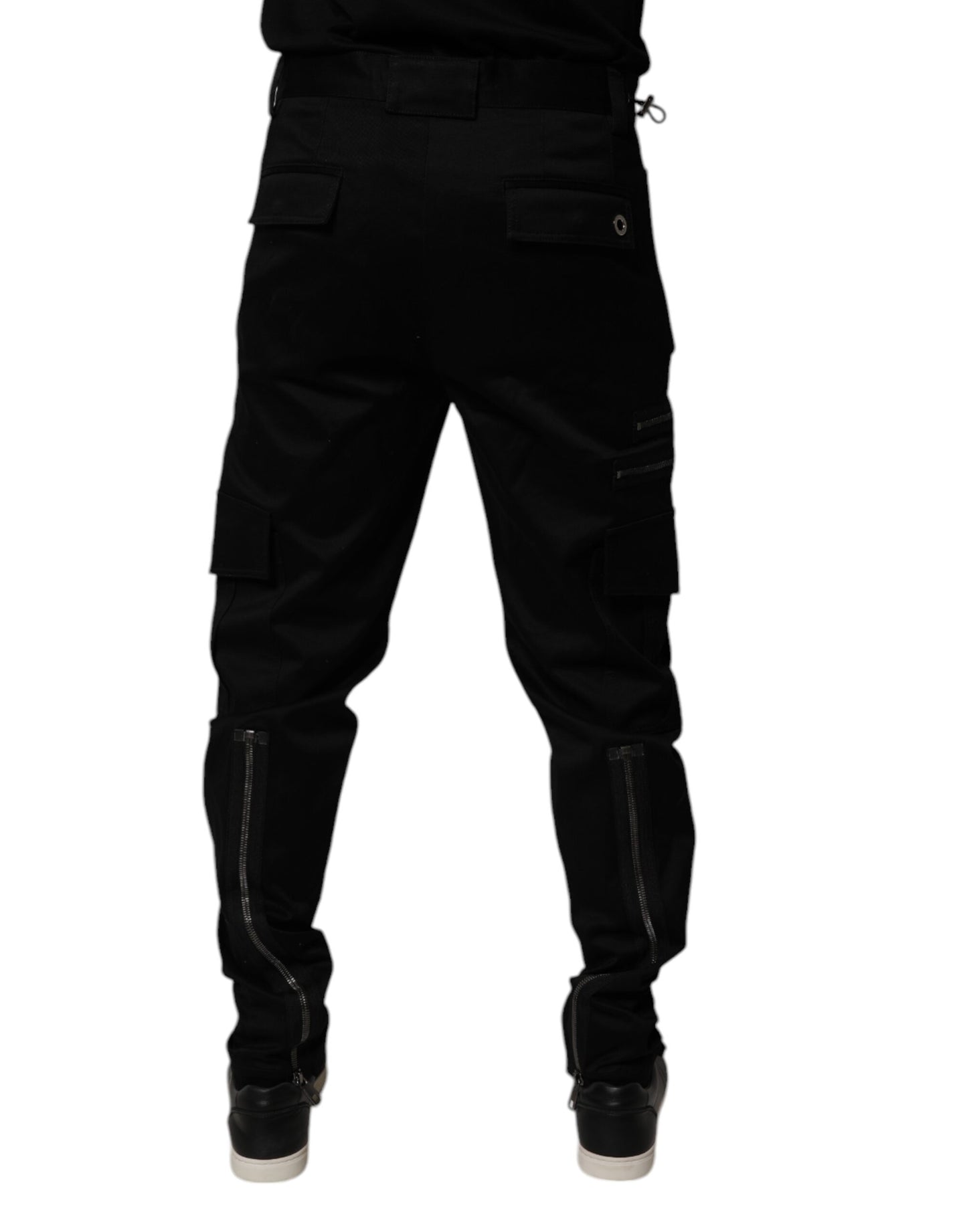 Dolce & Gabbana Black Cotton Cargo Tapered Pants