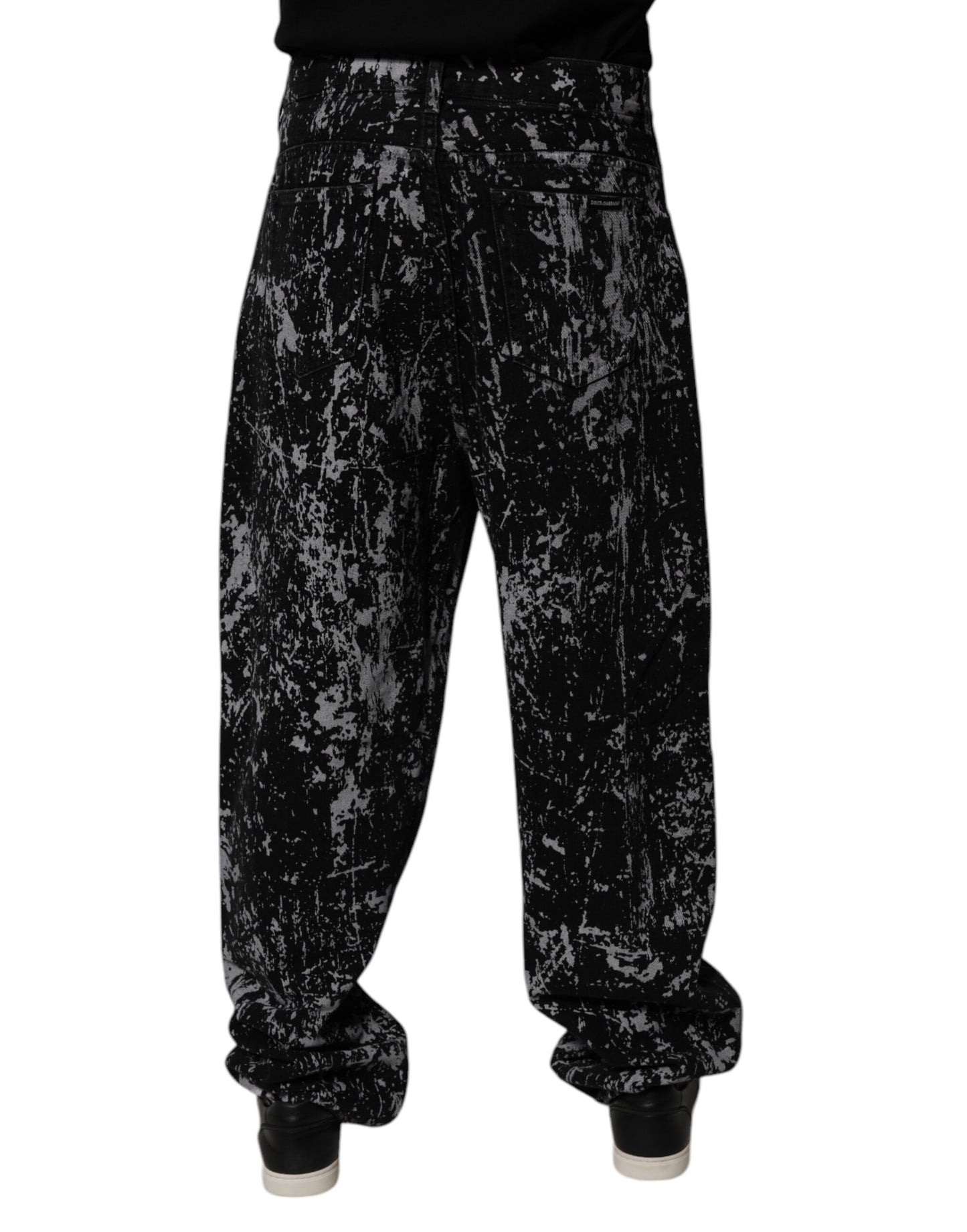Dolce & Gabbana Black Tie Dye Cotton Straight Men Denim Jeans